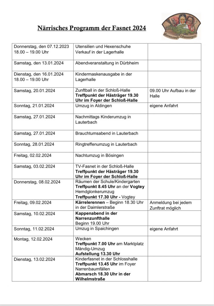Fahrplan 2024